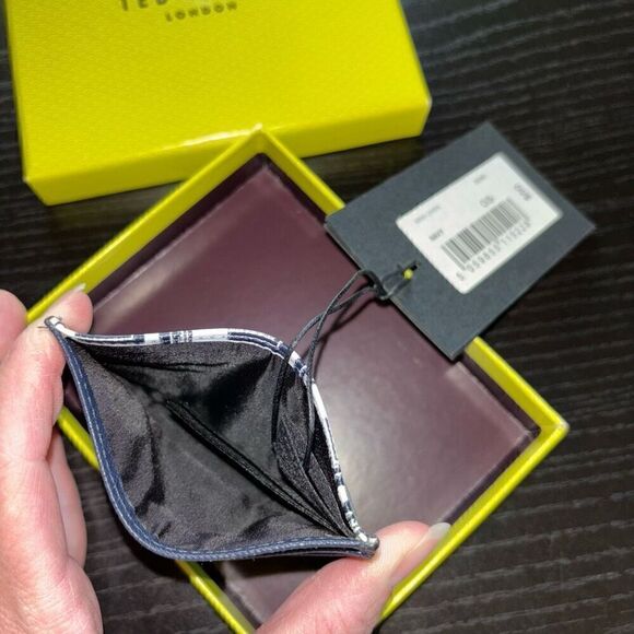 Ted Baker Given Leather Card Holder navy new - Picture 8 of 12